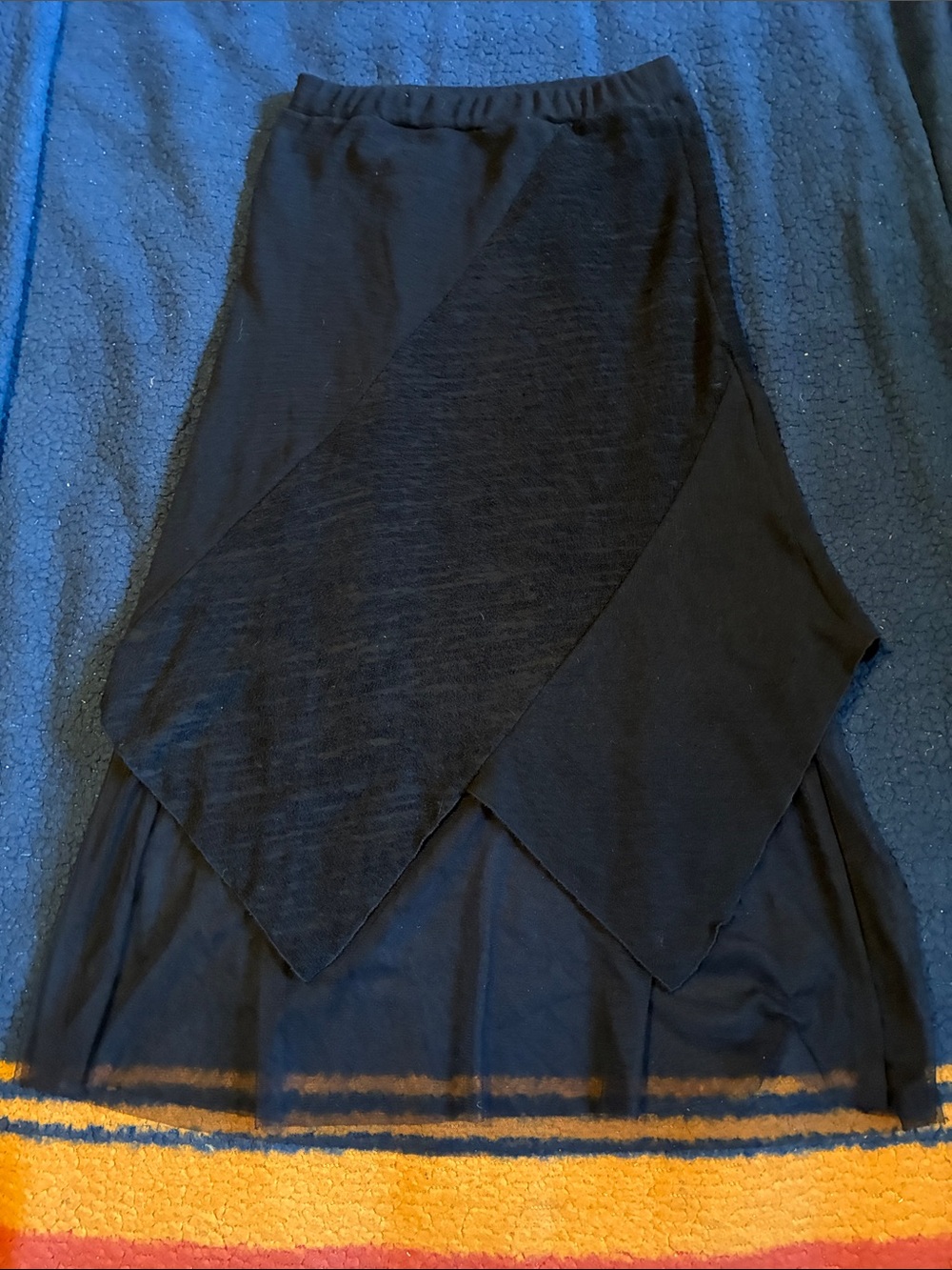 Luukaa Black Asymmetrical Layered Skirt